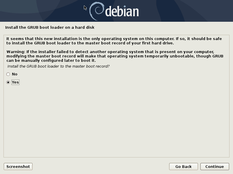 Debian use grub question