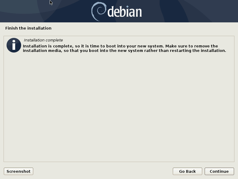 Debian install complete